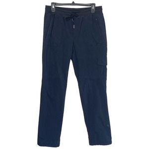 Eddie Bauer Drawstring Waist Fully Lined Adjustable Hem Navy Blue Hiking Pant M